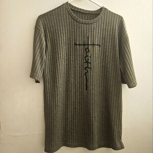 Medium Olive‎ Green Ribbed Women's Shirt